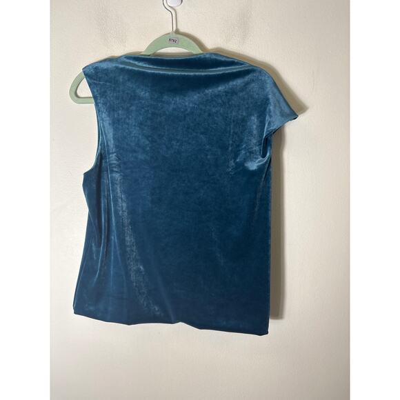Banana Republic Tops - Banana Republic Dark Teal Velvet Sleeveless Top Sz L